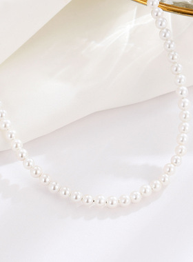 小众气质饰品s925纯银贝壳珍珠项链个性轻奢感贝珠女款锁骨链