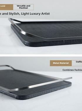 现代无障碍豪华欧式客厅家居金属矩形托盘饰品样板间咖啡桌无障碍