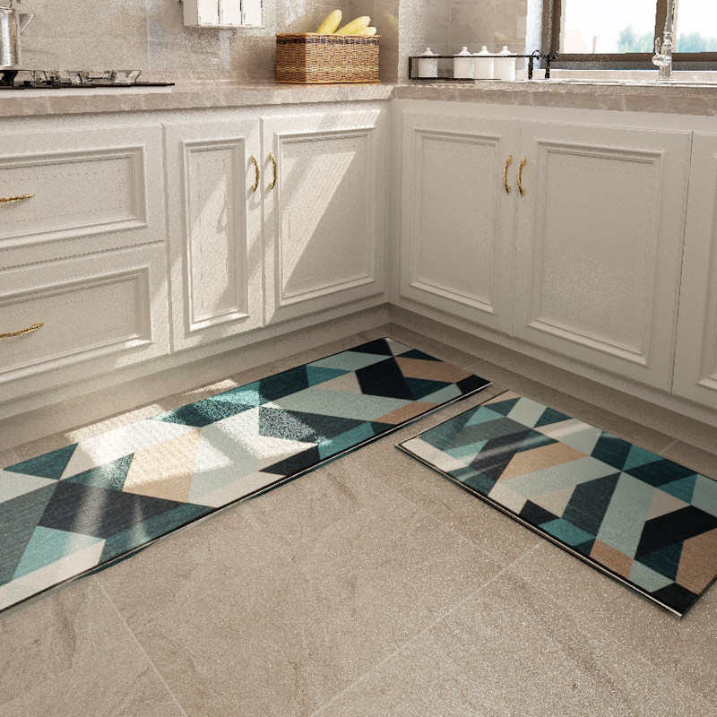 Long kitchen mat, non-slip, oil-proof, wipeable and washable