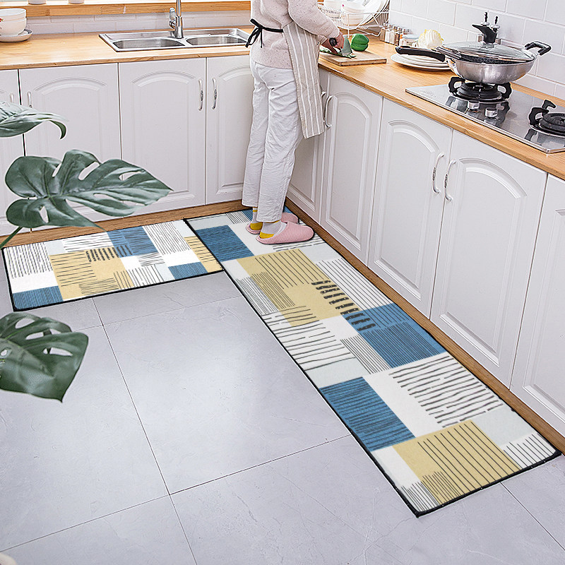 Long kitchen mat, non-slip, oil-proof, wipeable and washable