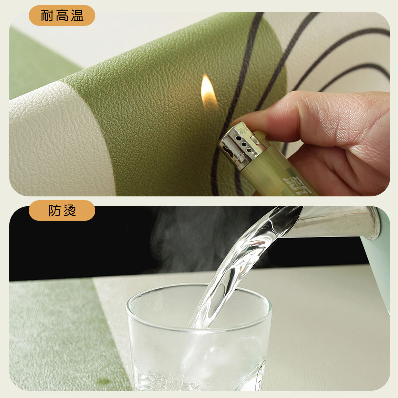 轻奢椭圆形餐桌垫子pvc茶几桌布免洗防水防油防烫弧形可折叠皮革 - 图2