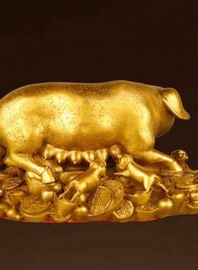 全铜猪摆件中式发家金猪工艺品