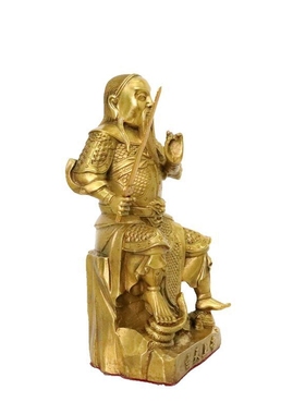 全铜玄天上帝铜像摆件北极玄武工艺品真武大帝铜像护宅中式