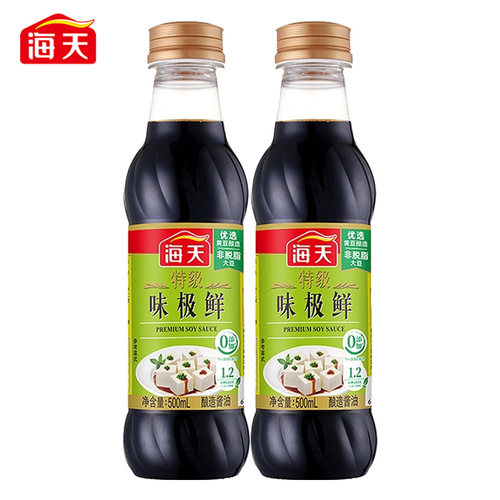 海天特级味极鲜酱油500ml/瓶装酿造酱油炒菜生抽酱油炖煮调味提鲜 - 图0