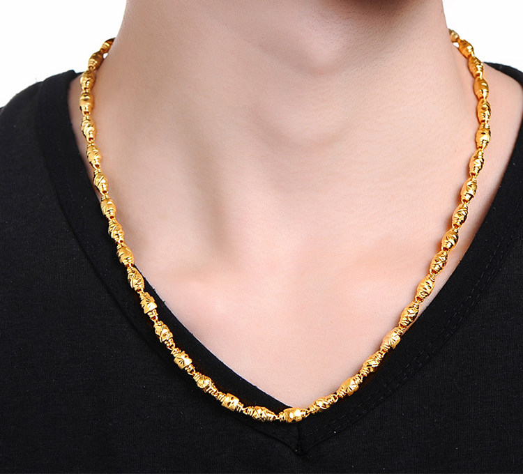 越南久不掉色欧币黄金色沙金项链 吴丽敏项链