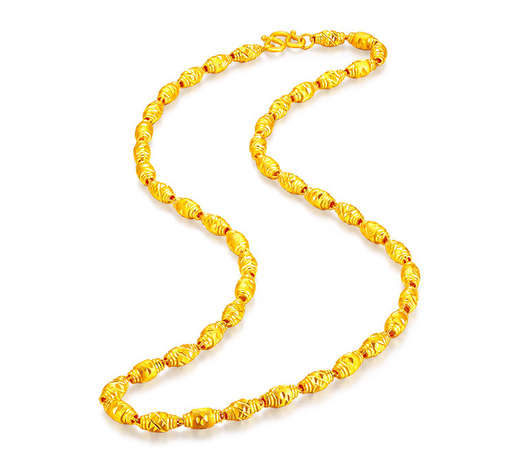 越南久不掉色欧币黄金色沙金项链 吴丽敏项链