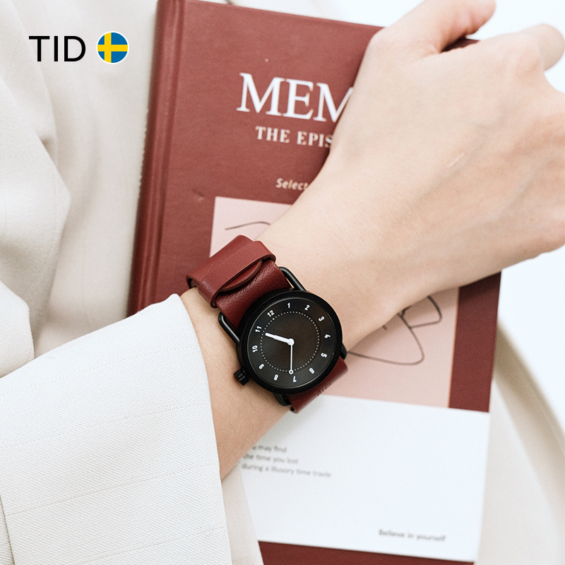 tid小黑盘欧美风正品时尚简约手表 tidwatches欧美腕表