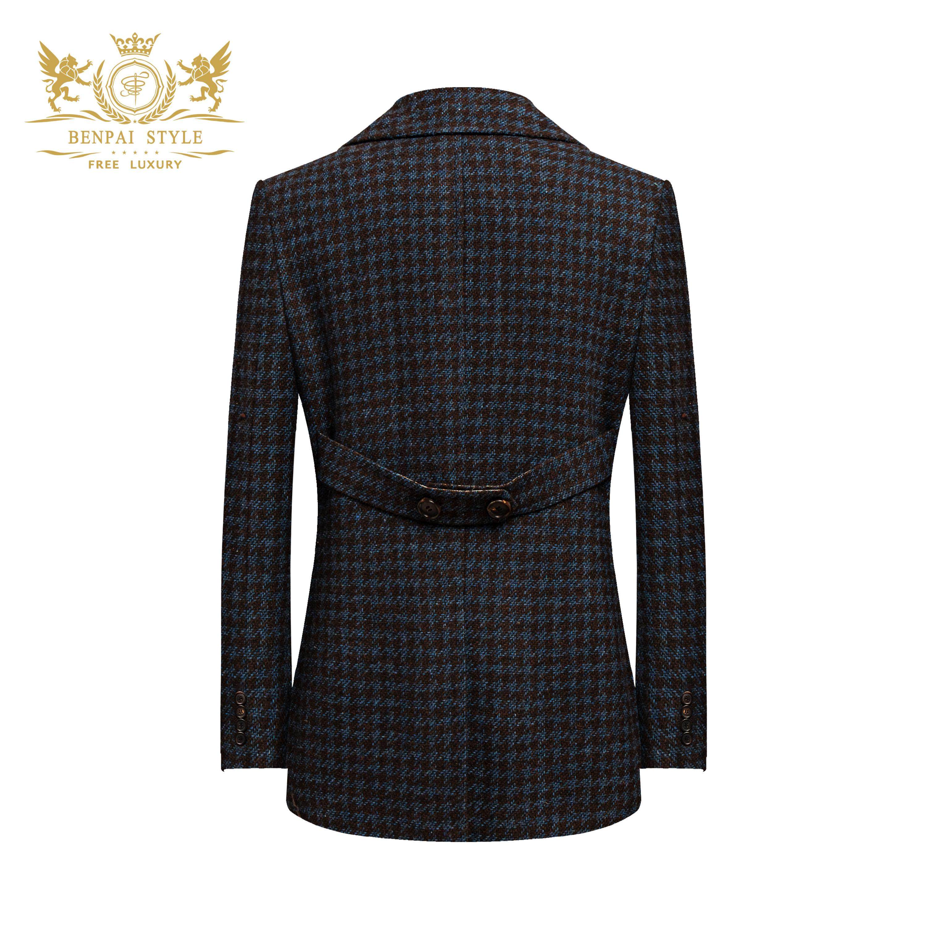 本派羊毛大衣男高档英伦双排扣海军大衣短款男士毛呢外套PeaCoat,淘宝优惠券,粉丝福利购,淘宝优惠卷