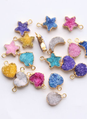 吊坠桃心月亮水滴项链手工