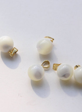 男女贝壳圆珠吊坠饰品配件