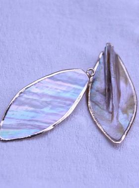 贝壳吊坠电镀金边淡水贝海螺配件