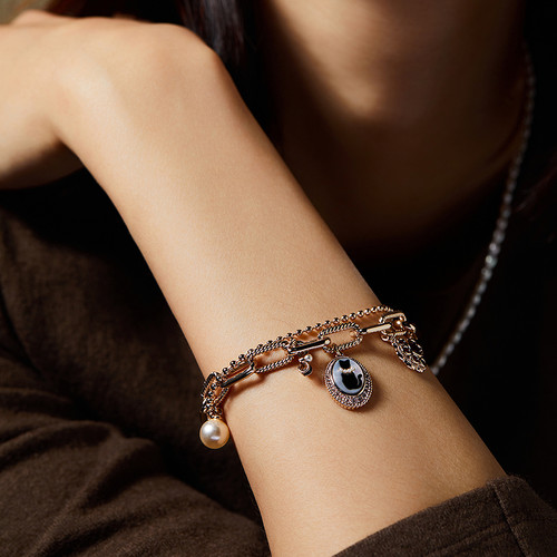 【清融同款】Riotlily伊丽喵白手链纳财猫爪金属女款母亲节礼物 - 图1