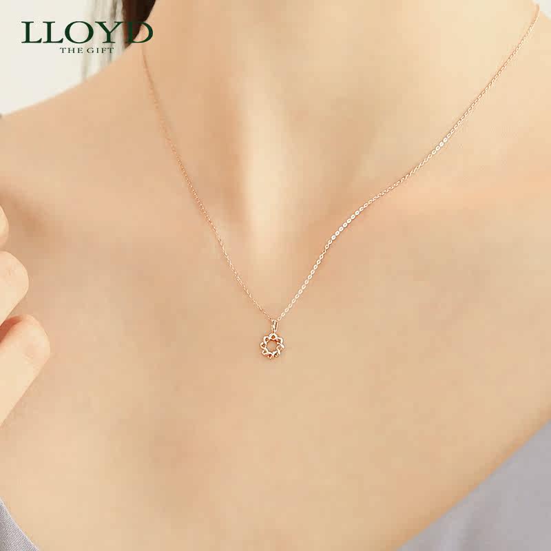 lloyd洛雅蒂正品女10k编制吊坠 LLOYD海外项链