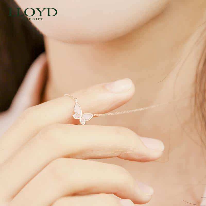 lloyd洛雅蒂正品女14k粉色锁骨链 LLOYD海外项链