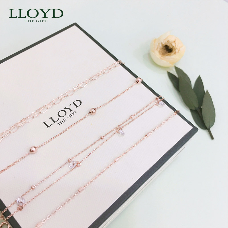 lloyd洛雅蒂正品女14k金镶钻手链 LLOYD海外手链