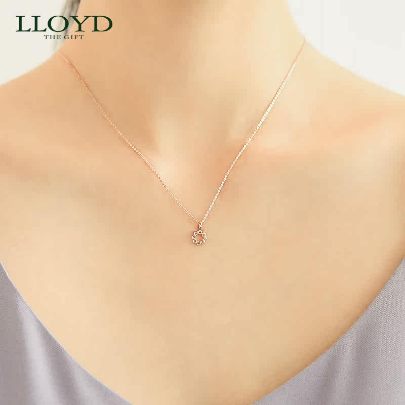 lloyd洛雅蒂正品女10k编制吊坠 LLOYD海外项链