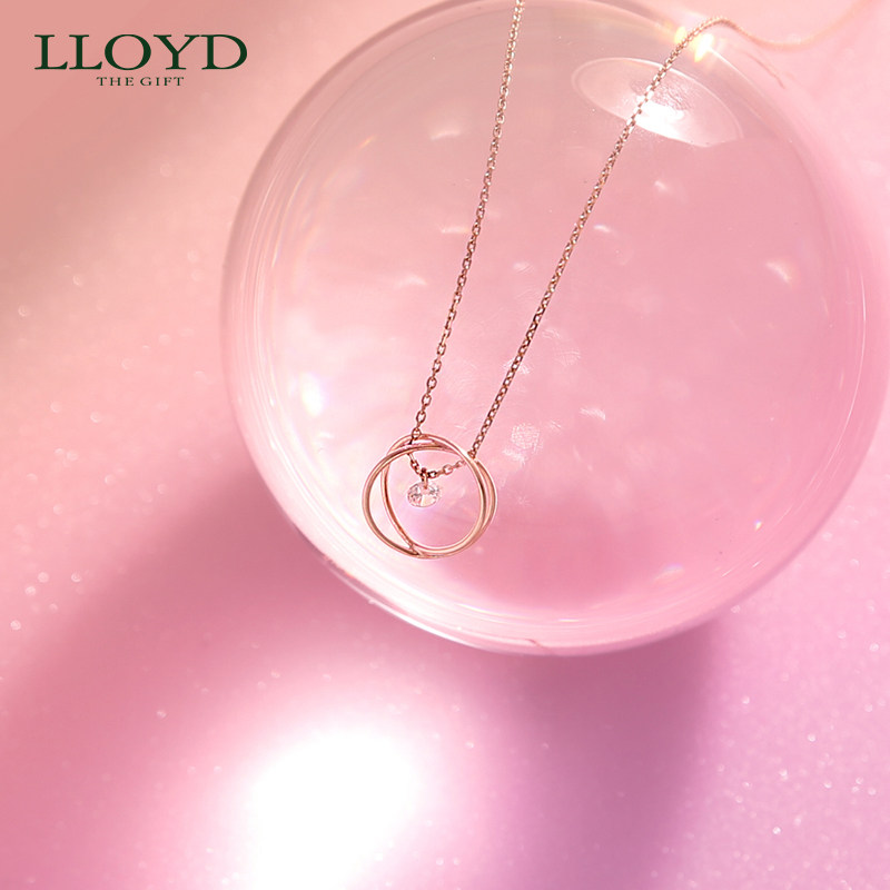 lloyd洛雅蒂正品女10k金满月项链 LLOYD海外项链