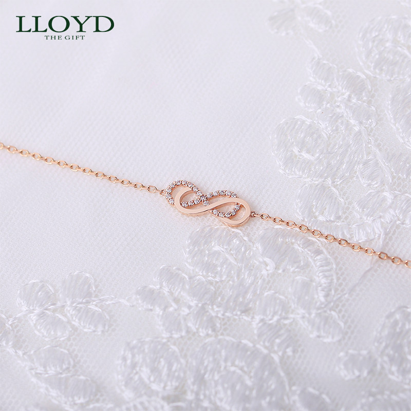 lloyd洛雅蒂正品女14k金无限手链 LLOYD海外手链