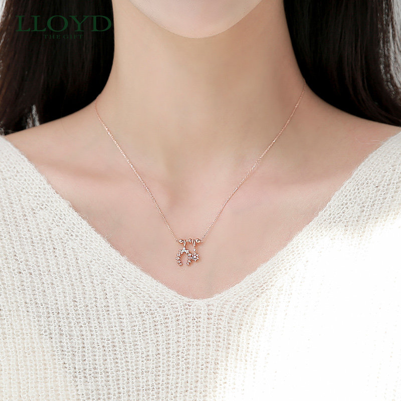 lloyd洛雅蒂正品女10k金花环吊坠 LLOYD海外项链