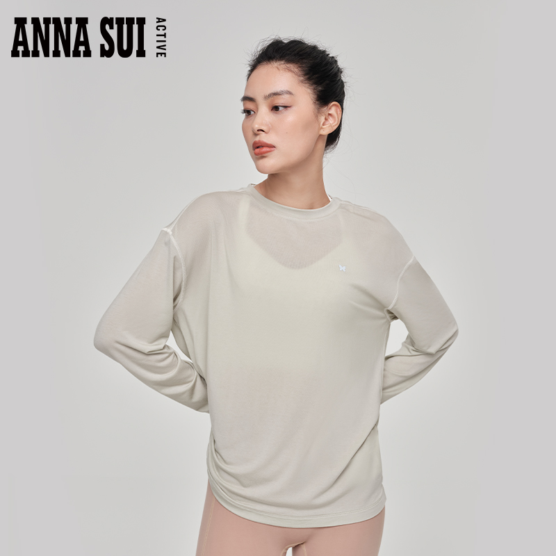 ANNA SUI安娜苏运动 探索系列 宽松落肩T恤3A抗菌圆领弹力休闲 - 图2
