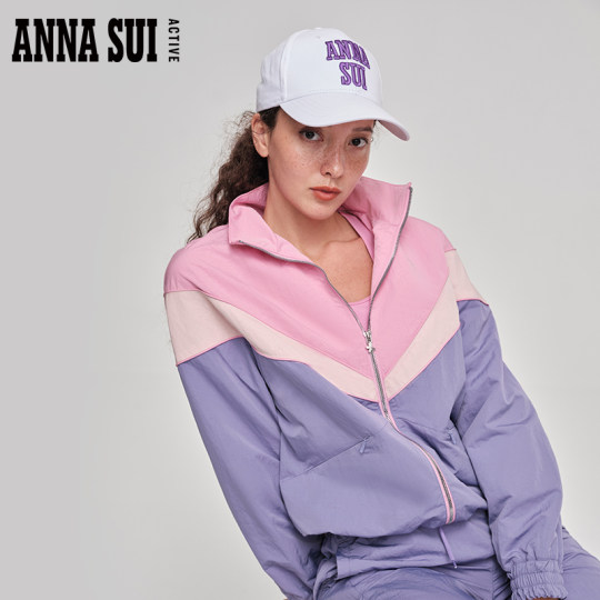 ANNA SUI安娜苏运动  经典安娜系列 撞色拼接梭织外套户外夹克
