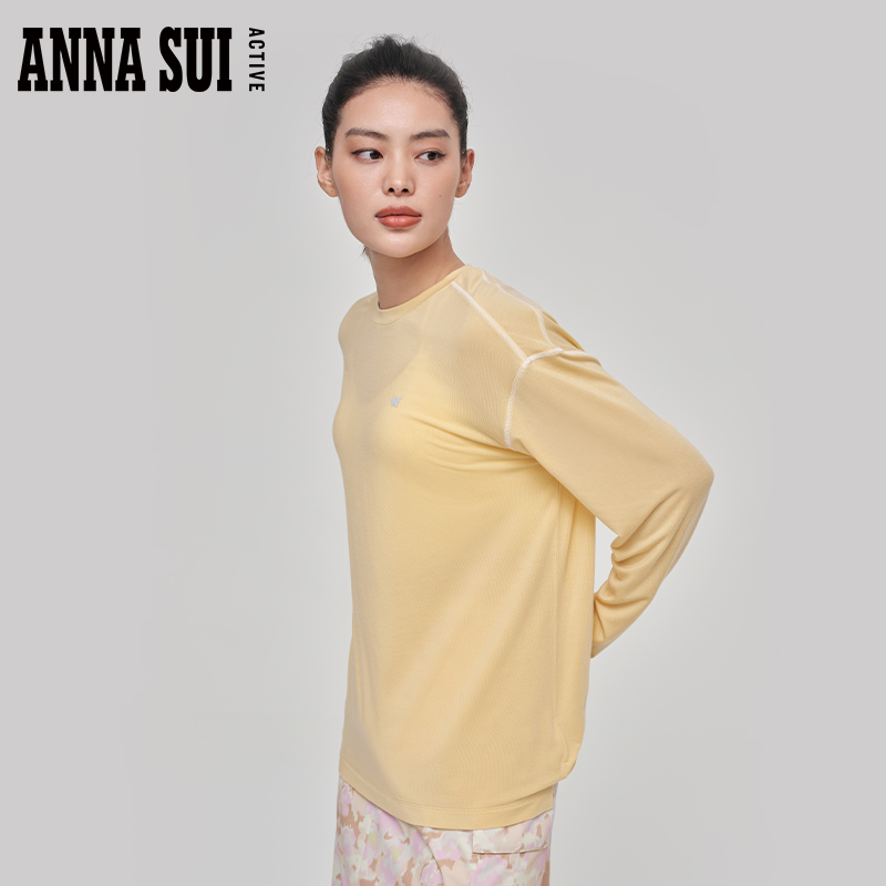 ANNA SUI安娜苏运动 探索系列 宽松落肩T恤3A抗菌圆领弹力休闲 - 图0