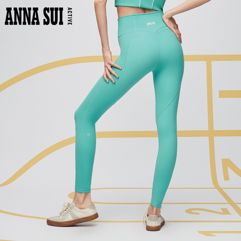 ANNA SUI安娜苏运动 美人鱼系列 3A抗菌提臀美型瑜伽裤legging女 - 图0