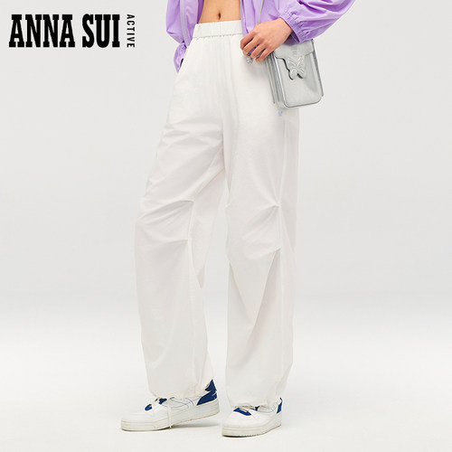 ANNA SUI安娜苏运动 抽绳束脚吸湿速干防晒抗uv户外长裤凉感透气 - 图1