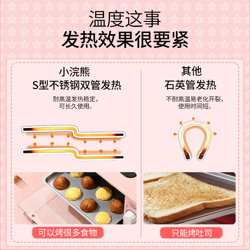 小浣熊家用小型双层烘焙面包小烤箱 小浣熊比卡丘电烤箱