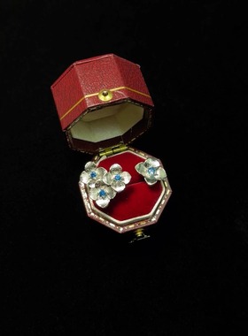 Vintage古着 Blue oil drop flower戒指