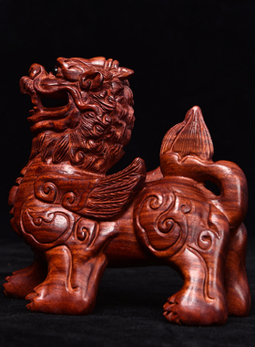 刺史小叶紫檀麒麟摆件