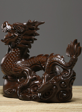 刺史实木生肖青龙摆设