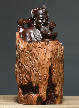 刺史黑檀木财神爷摆件