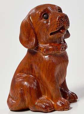 刺史花梨木十二生肖狗摆件