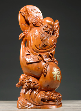 刺史寿星葫芦风水送老人贺礼木雕