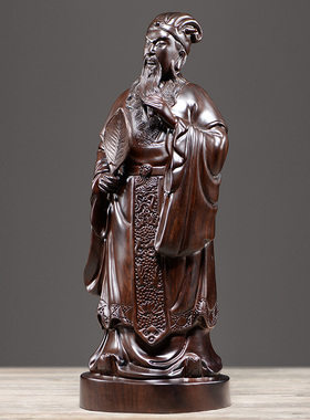 刺史黑檀木雕诸葛亮摆件