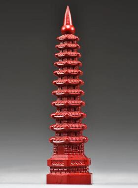红色桃木13层9层学生木制文昌塔纯木质九层十三层书房摆件工艺品