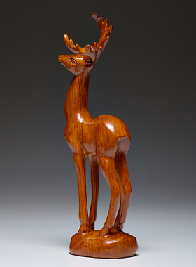 刺史花梨木雕鹿摆件工艺品