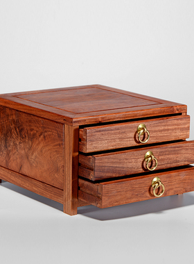 多功能实木储物柜缅甸花梨