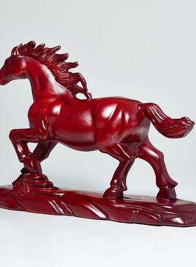 刺史红花梨马到成功摆件
