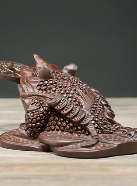 刺史三足金蟾开业礼品黑檀木雕