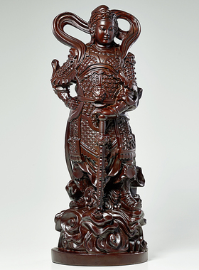 刺史木雕韦陀伽蓝菩萨佛像摆件