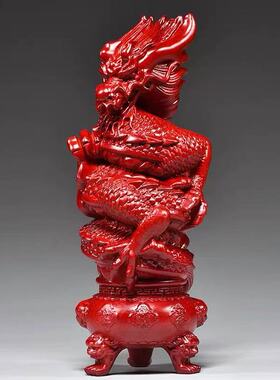 黑檀木雕飞龙摆件实木龙十二生肖龙木头龙吉祥家居装饰木制工艺品