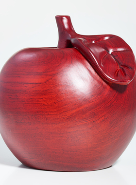 刺史红花梨木苹果摆件
