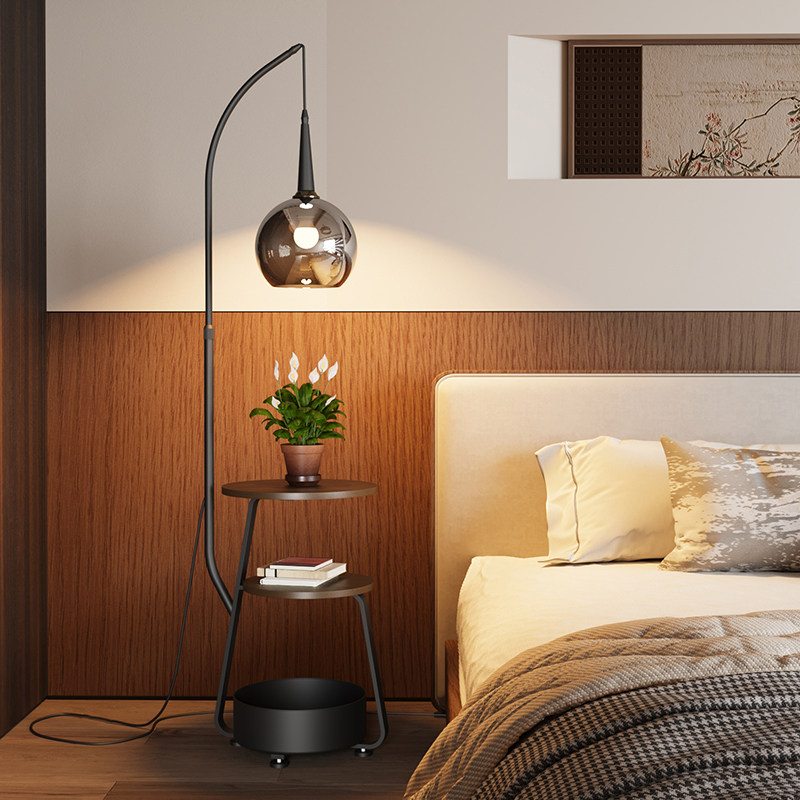 意式落地灯轻奢客厅沙发边几置物架一体2026年新款卧室中古氛围灯,淘宝优惠券,粉丝福利购,淘宝优惠卷