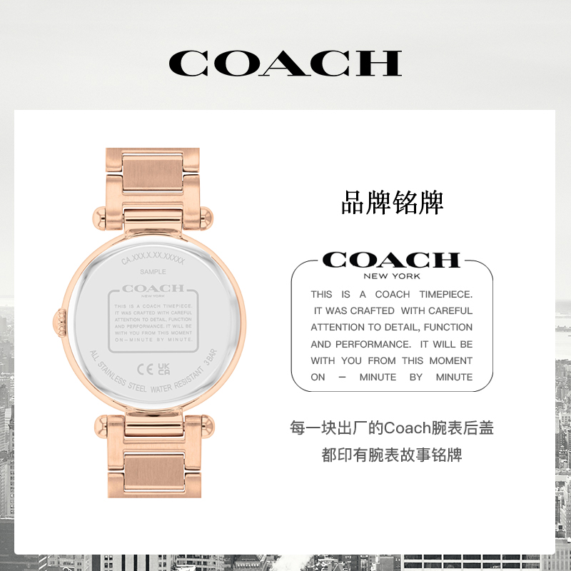 【吴谨言同款】COACH/蔻驰CARY系列女士快乐灵动C母贝表盘手表 - 图3