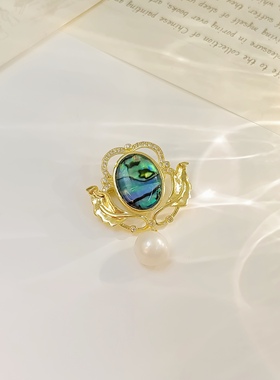 珍珠项链胸针耳钉女款爆款轻奢小众高级感颈链送礼套系首饰