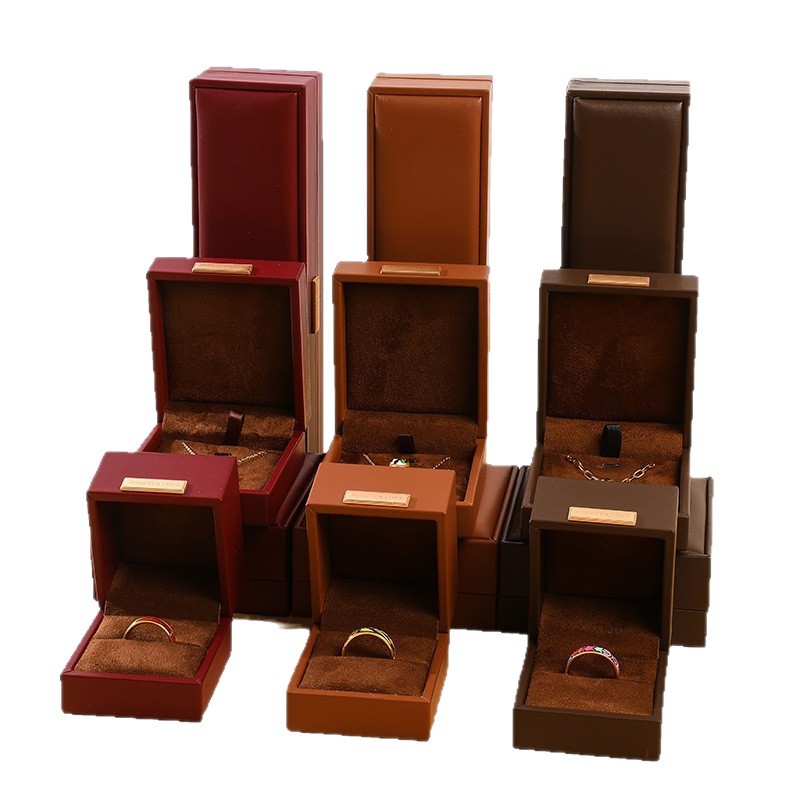 High-grade right-angle PU leather jewelry packaging box necklace