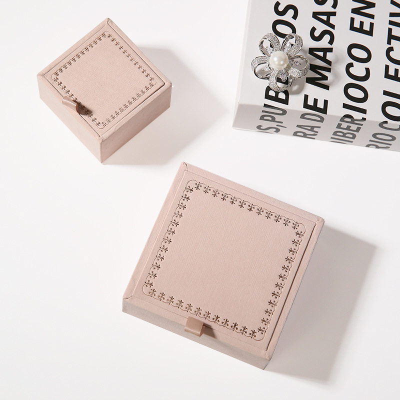 首饰包装盒粉色复古植绒ins风高档木质烫金饰品盒珠宝盒定制logo,淘宝优惠券,粉丝福利购,淘宝优惠卷