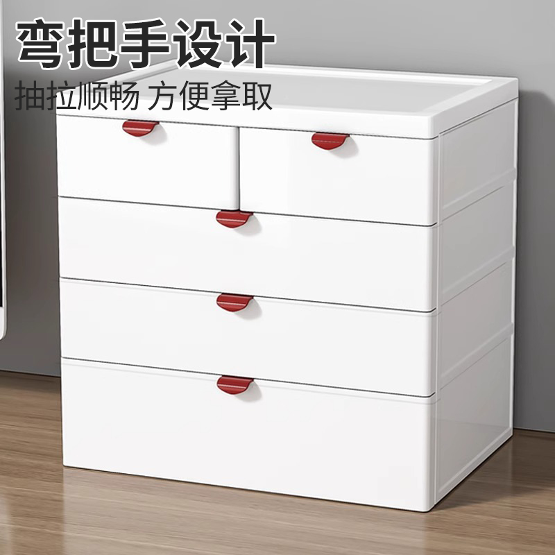 桌面文件收纳盒抽屉式书桌上文具储物柜加大号工位办公室a4置物架 - 图3